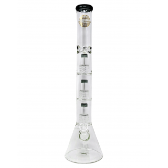 20" On Point Glass Color Rim Triple Matrix Perc Beaker Water Pipe [MB1064]