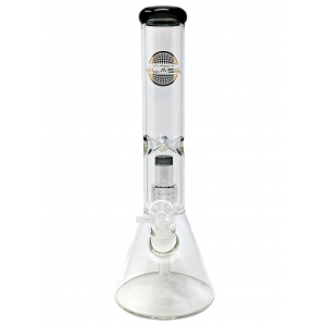 14" On Point Glass Color Rim Matrix Perc Beaker Water Pipe - [MB627]