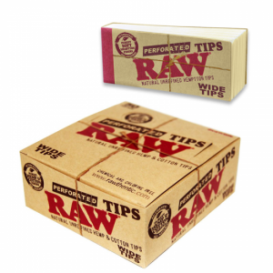 RAW Rolling Papers Perforated Wide Cotton Tips - 50ct Box