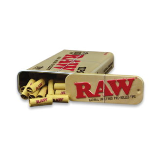 RAW - Pre-Rolled Tips In Tin (Pack of 100) - (Display of 6)