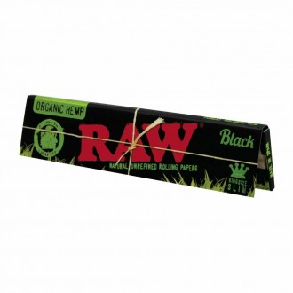 Raw Black Organic Hemp King Size Slim Rolling Papers 32ct - 50 Pack Display