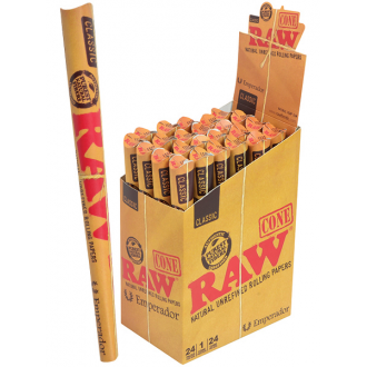 Raw Classic Unrefined Pre-Roll Cone Emperor Size - (Display of 24)