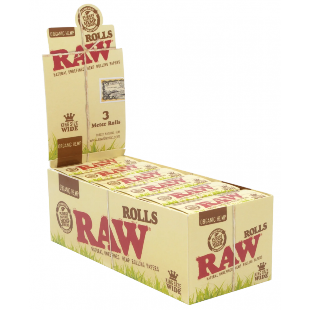 RAW Rolls King Size Smoking Rolling Paper Roll Rips Natural Classic 3 METER  NEW