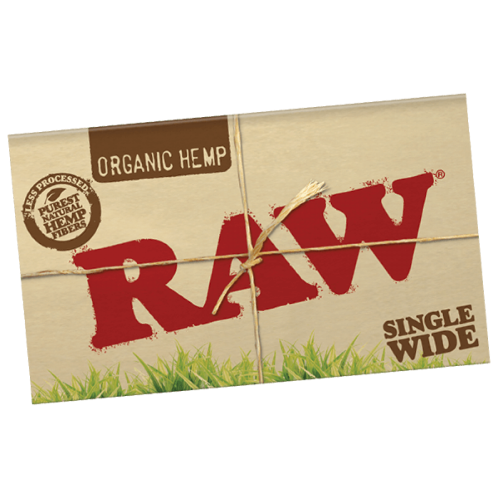 Raw Organic Hemp Single Wide Rolling Papers 25ct Box [raworgsw]