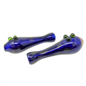 3" Blue Body Gold Fumed Polka Dot Chillum Hand Pipe - (Pack of 2) [RKP220]