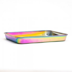 Blazy Susan Stainless Steel Rolling Tray - Rainbow