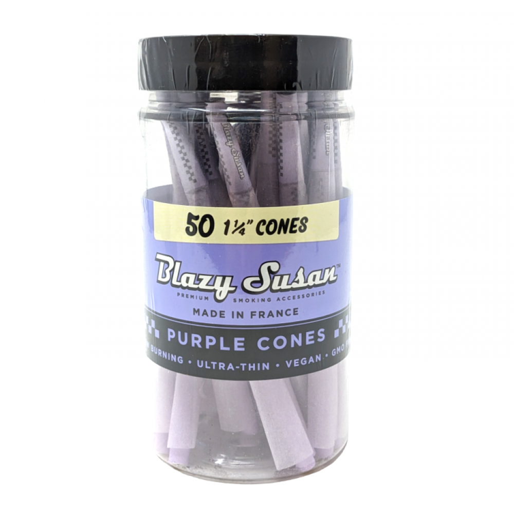 Blazy Susan Purple 1 1/4 Cones - 50ct Jar