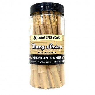 Blazy Susan King Size Cones 50ct Jar - Unbleached  