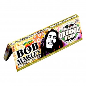 Bob Marley 1 1/4 Size Rolling Papers - Unbleached Organic Hemp - 25ct Display