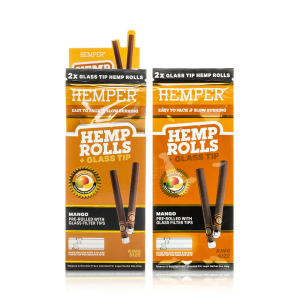 HEMPER - King Size Hemp Rolls + Glass Tip | 2PK Display