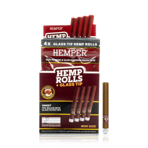 HEMPER - Mini Size Hemp Rolls + Glass Tip | 4PK Display