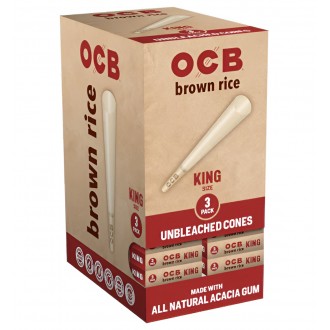 OCB Brown Rice Cone King 3pk