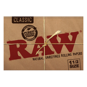 RAW Natural Unrefined Rolling Papers 1 1/2 Size - (Display of 25)