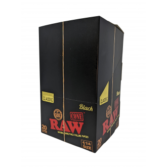 Raw Black Pre Roll Cone- 20pk/ 12ct Display