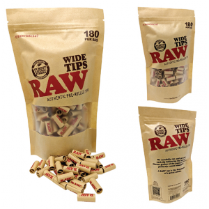 RAW Pre-Rolled Wide Tips - Bag (Display of 180)