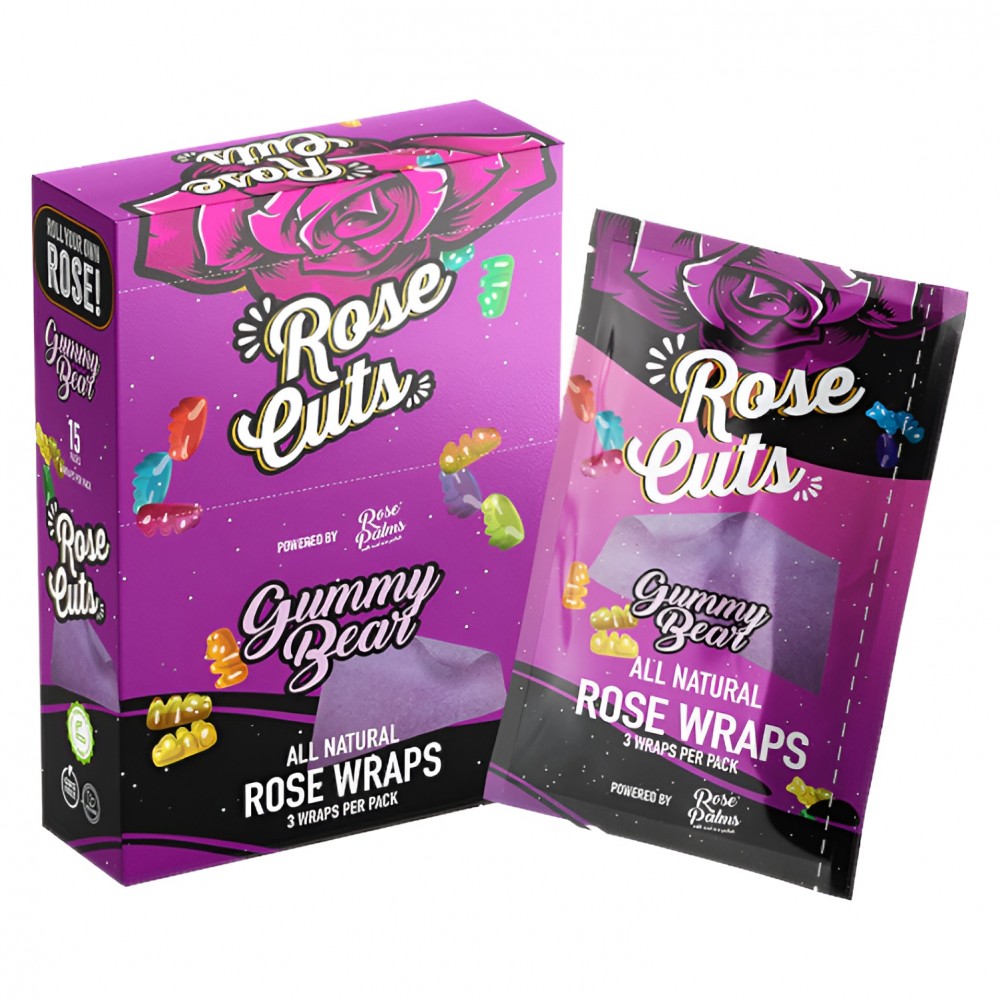 Rose Cuts Purple Wraps 3pk - 15ct Display