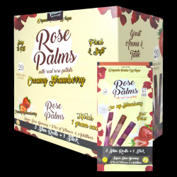 ROSE PALMS ORGANIC WRAPS W/ ROSE PETALS - 3 SLIM ROLLS + 1 STICK