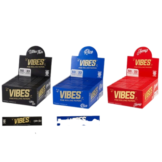 Vibes Rolling Paper King Size 33ct/booklet - 50pk Display