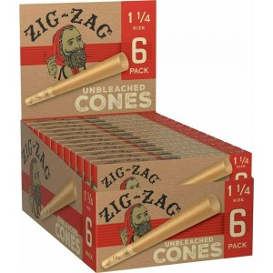 Zig Zag Unbleached Cones 1¼ Size 6/Box - (Display of 24)