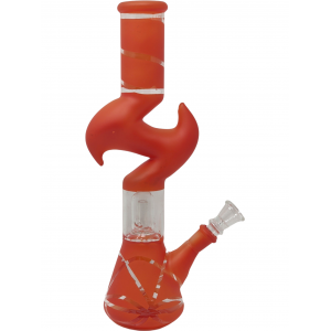 12" Frosted Color Art Double Zong Dome Perc Water Pipe [PCL319]