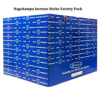 SATYA - Nagchampa Incense Sticks Variety Pack - 84ct Display [STYVP84-NC]