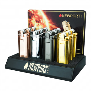 Newport Zero Wheel Metal Torch - Assorted Colors - 12ct Display [NZL117]