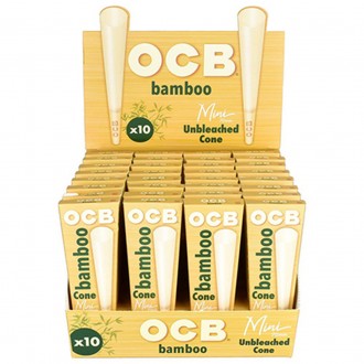 OCB Bamboo Unbleached Cone 70MM (Pack of 10) - (Display of 32)