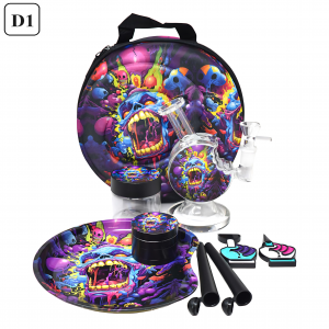 Psychedelic Art Travel Case Water Pipe Set 