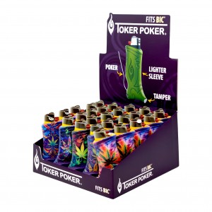 Toker Poker - Four Twenty Leaf - BIC Assorted designs - 25ct Display 