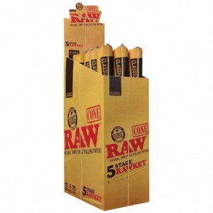 RAW - Classic Pre-Roll Cone - 5 in 1 Rawket (15 Cones Per Pack) (MSRP $58.99)