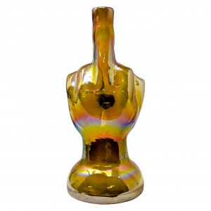 8" Middle Finger Soft Glass Water Pipe Glass On Rubber [E1150]