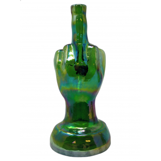 10" Middle Finger Soft Glass Water Pipe - Glass On Rubber [E1151]