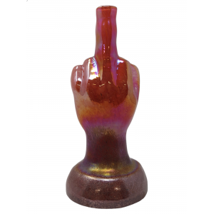 10" Middle Finger Soft Glass Water Pipe - Glass On Glass [E1151G]
