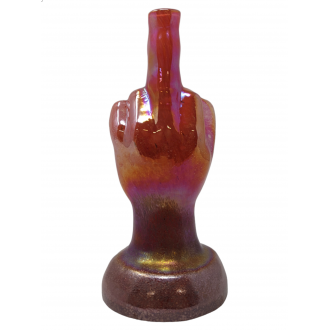 10" Middle Finger Soft Glass Water Pipe - Glass On Glass [E1151G]