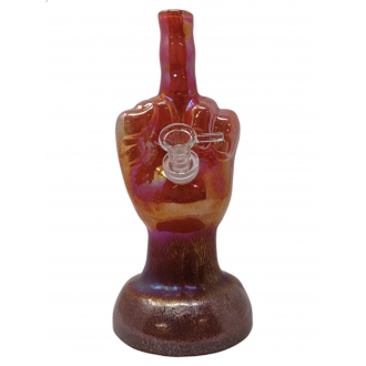 10" Middle Finger Soft Glass Water Pipe - Glass On Glass [E1151G]