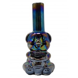 8" Teddy Bear Soft Glass Water Pipe - Glass On Rubber [E1171]