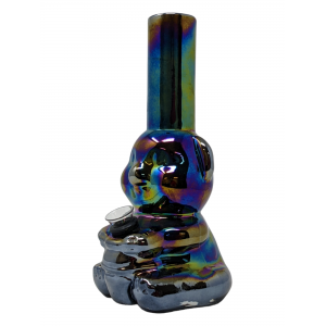 8" Teddy Bear Soft Glass Water Pipe - Glass On Rubber [E1171]