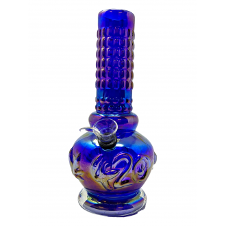 9" Leaf & "420" Soft Glass Water Pipe - Glass On Rubber [E1420]