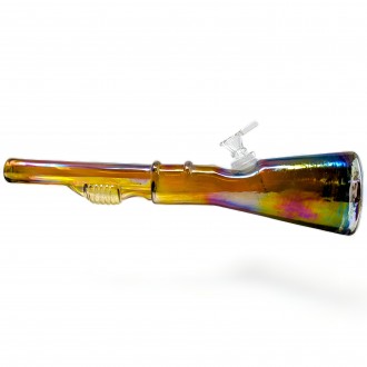 15" Shot Gun Soft Glass Beaker Water Pipe - Glass On Glass [E2304-1G]