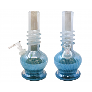 9" Dual Color Apple with Wrap Soft Glass Water Pipe - Glass On Glass [E587021G]