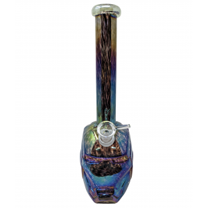 12" I Man Head Soft Glass Water Pipe - Glass On Glass [E1120G]