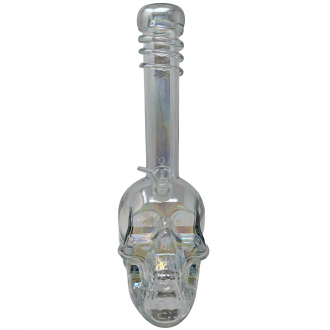 14" Color Changing Skull Soft Glass Water Pipe - Glass On Glass [E1187G]