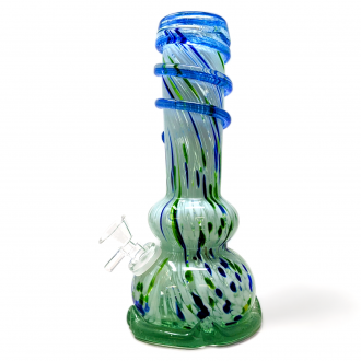 8" Wave Base Twisted Tip Soft Glass - Glass On Glass [JHSGG0009]