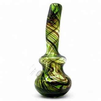 14" Pinched Base Frit Ball Wave Twist Grip Soft Glass - Glass On Glass [JHSGG0034]