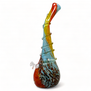 16" Melted Cone Twist Grip Soft Glass Water Pipe - Glass On Glass [MA-1609-G]