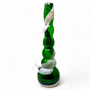 16" Multi Bubble Rainbow Streak Soft Glass Water Pipe - Glass On Rubber [MA-1601]