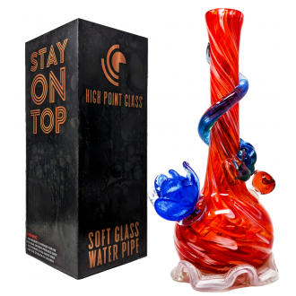 High Point Glass - 14" Lily Twist Glass Art Water Pipe - A [MAHE-1408]