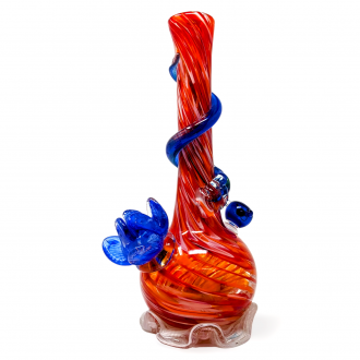 High Point Glass - 14" Sapphirepetals Climber Art Water Pipe - [MAHE-1424]