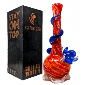 High Point Glass - 14" Sapphirepetals Climber Art Water Pipe - [MAHE-1424]