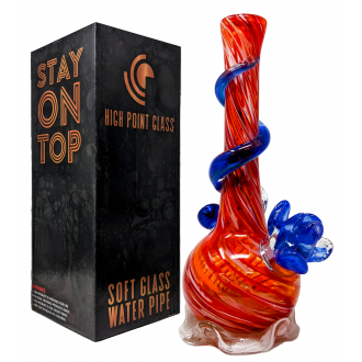 High Point Glass - 14" Sapphirepetals Climber Art Water Pipe - [MAHE-1424]